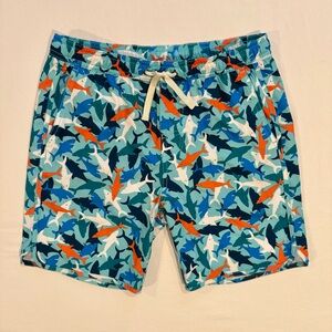 Fair Harbor Lined Swim Trunks Boys Large Reef Sharks The Anchor Beach Pool Aqua